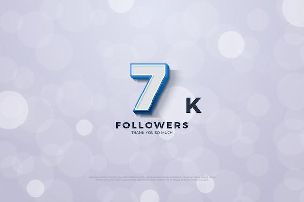 7k followers with solid blue bordered numbers