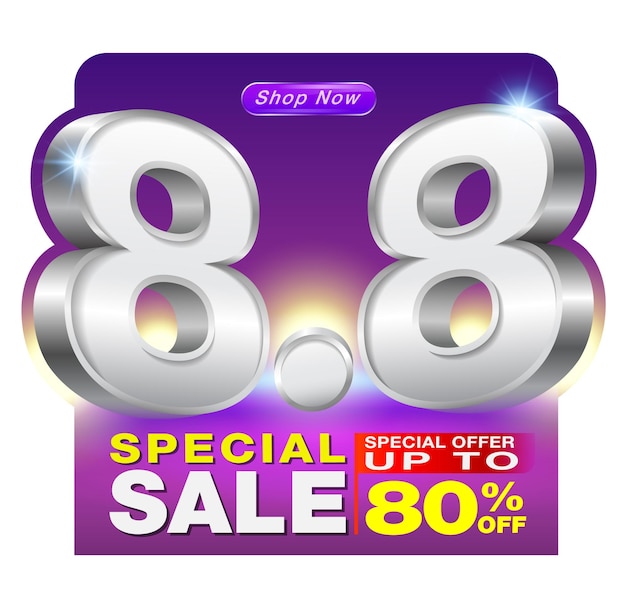 8.8 Special sale template Big promotion to support the eighth month sale of products online.