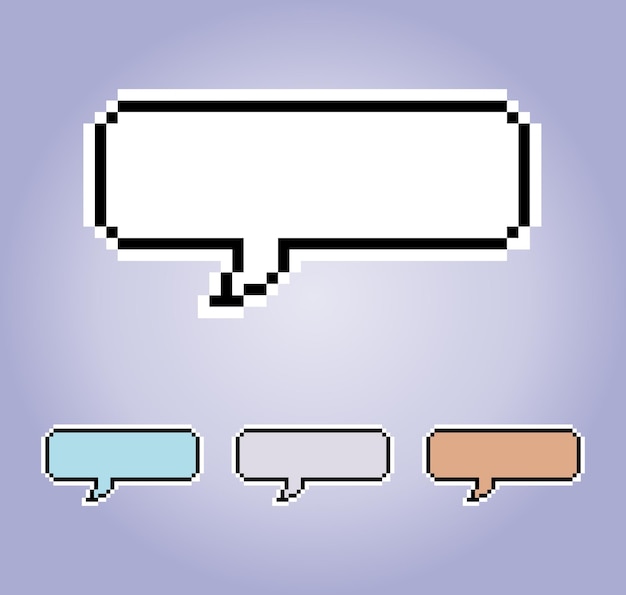 8 bit empty bubble text game assets in vector illustrations