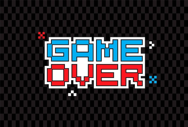 8 bit game over text design