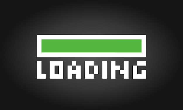 Vector 8 bit pixel loading icon for game assets in vector illustrations