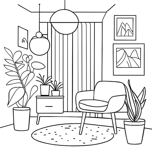 Vector 8 free adult coloring pages inspired from modern interior design images may be subject to copyright