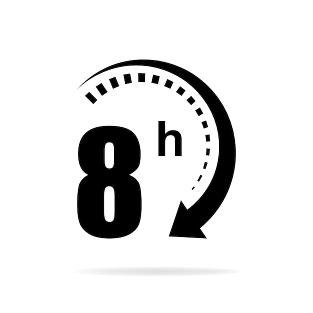 8 hour vector icon Vector illustration