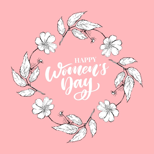 Vector 8 march. happy woman's day congratulation card