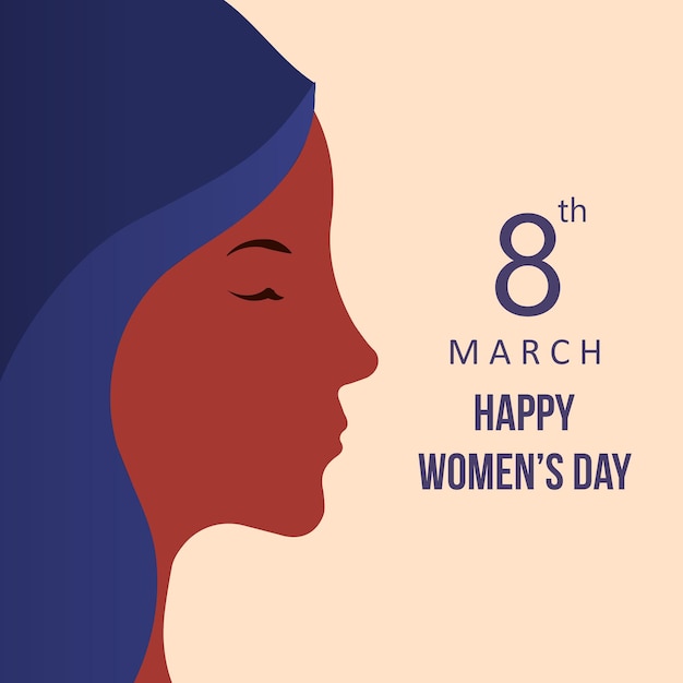 8 march happy womens day  flat illustration background