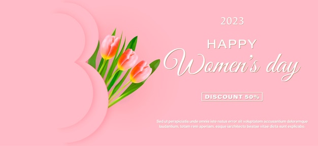 8 March. International Women's Day greeting card. Happy Women's Day 8 March text.Vector illustration