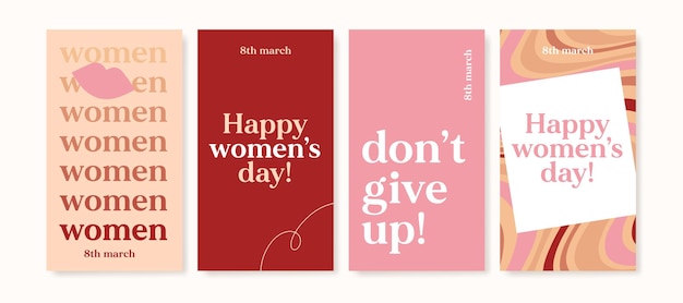 8 March International Womens Day banner Editable post template set for banner sale presentation