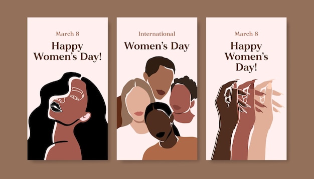 8 March International Womens Day banner Editable post template set for banner sale presentation