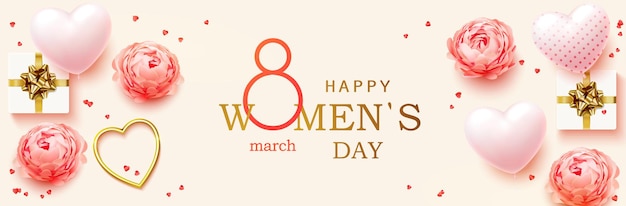 8 March. Women's Day horizontal.