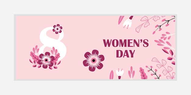 8 march womens Day greeting card and Happy Womens Day banner design