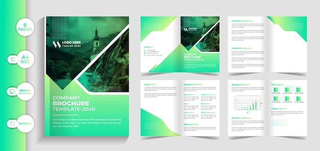 8 Pages business brochure design template