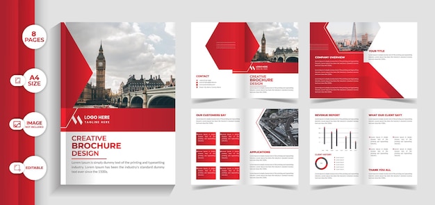 8 Pages business brochure template design