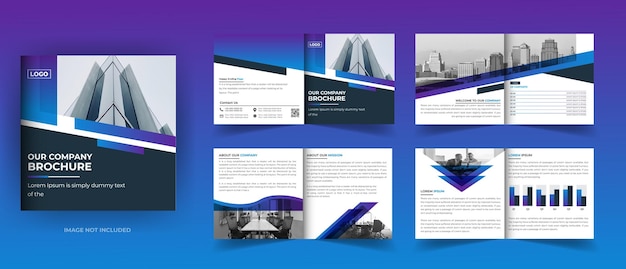 8 Pages square bifold brochure design