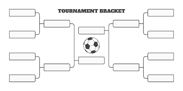 Vector 8 soccer team tournament bracket championship template flat style design