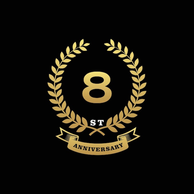 8 th anniversary logo gold