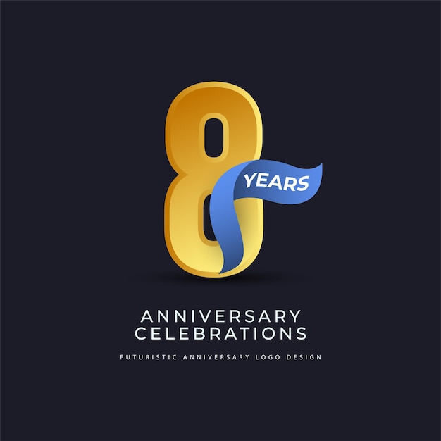 8 years anniversary celebrations logo concept