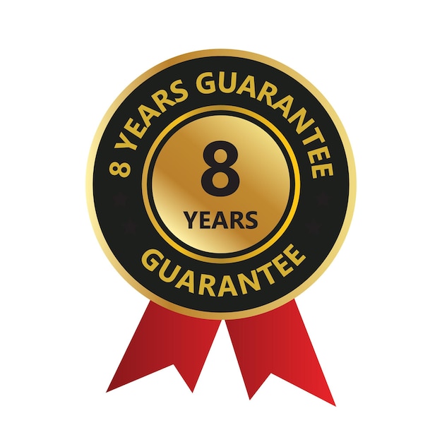 8 years guarantee trust badge logo