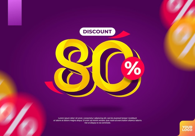 80 percent discount sale banner