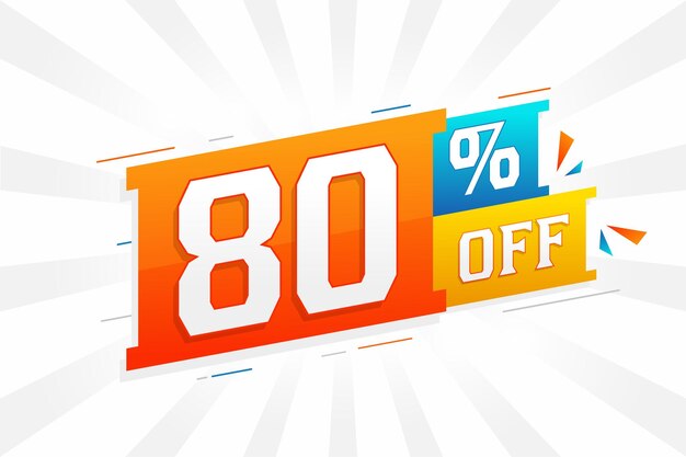 80 Percent off 3D Special promotional campaign design 80 of 3D Discount Offer for Sale and marketing