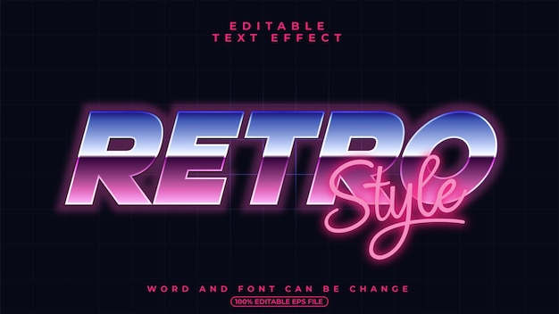 80's Retro Text Effect with Editable Text Alphabet Font Metallic Effect Type Letters