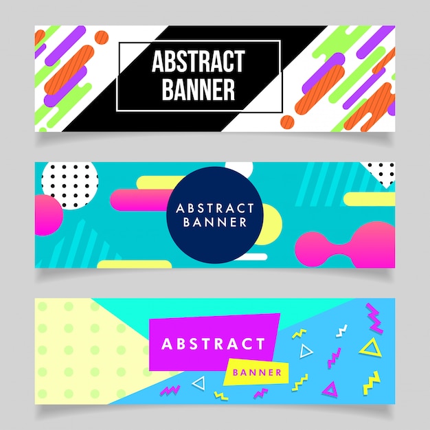 80's Style Abstract Banners Collection