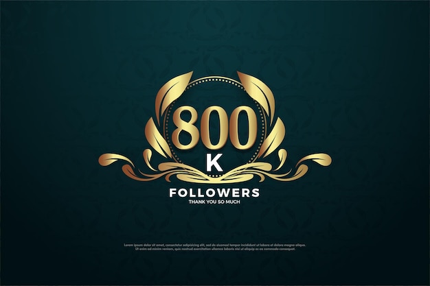 800k followers background with numbers inside charming symbols