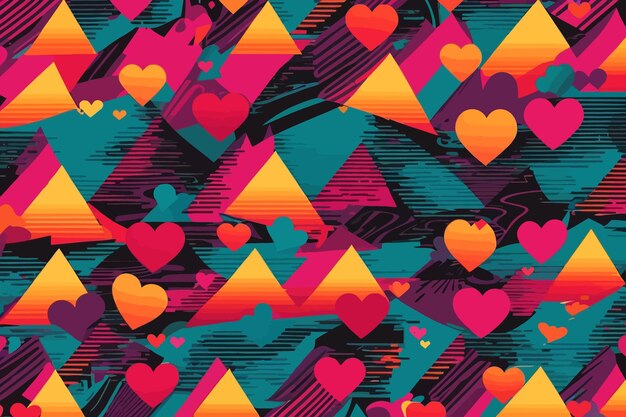 80s love design fabric pattern illustration