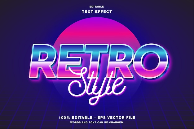 80s retro style editable text effect