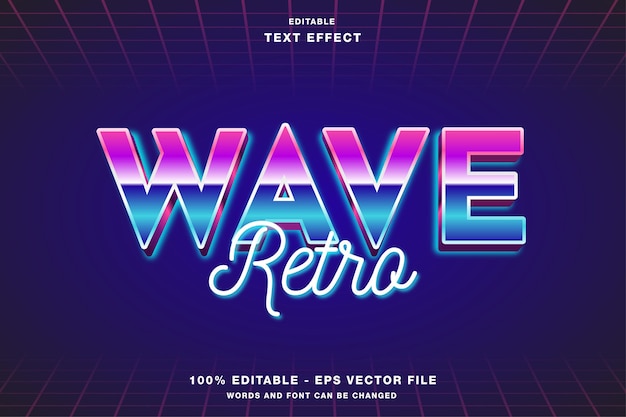 80s Wave Retro Style Editable Text Effect