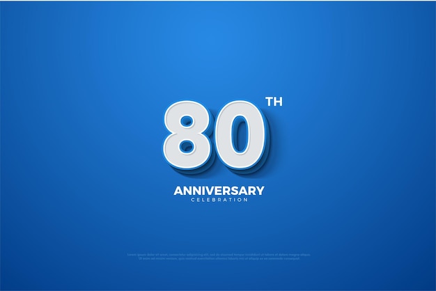 80th anniversary with 3d numbers