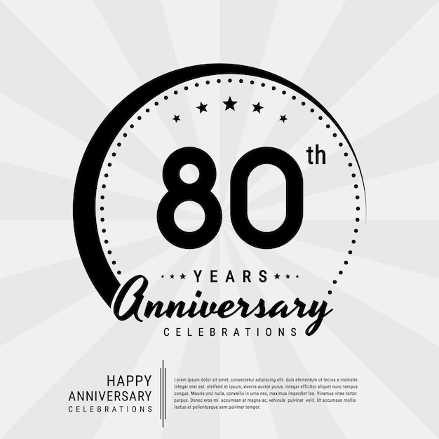 80th year anniversary design template vector template illustration