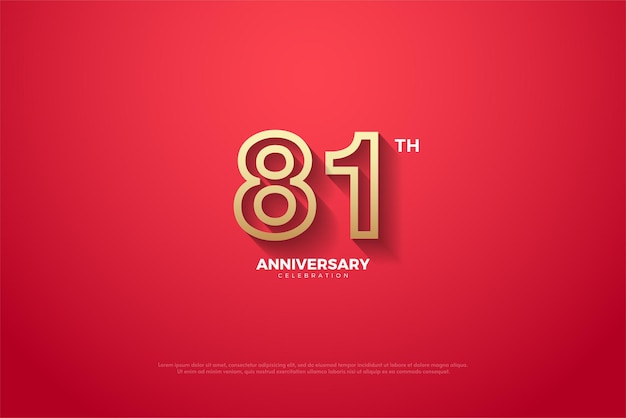 81st anniversary with perforated number illustration.