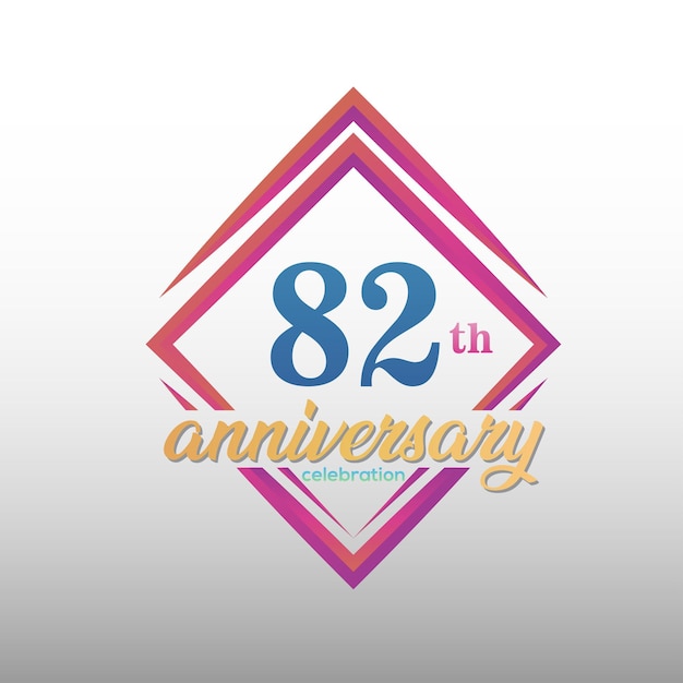 82nd years anniversary celebration logotype. Set of anniversary design template. vector design.