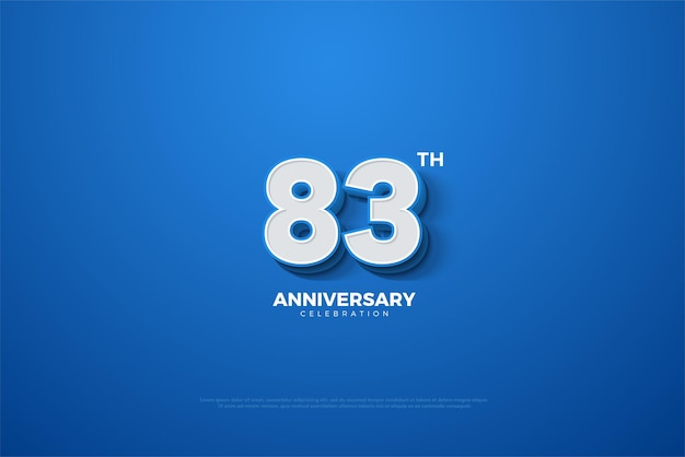 83rd anniversary on a very bright blue background.