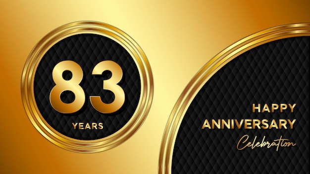 83th anniversary template design with golden texture and number for anniversary celebration event