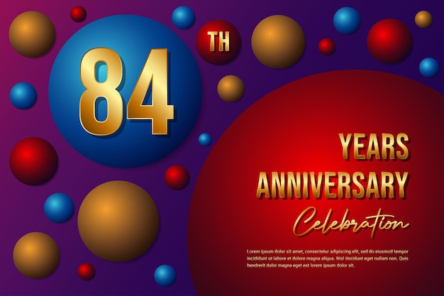 84th Anniversary logo with colorful abstract background template design for invitation card and poster your birthday celebration Vector eps 10