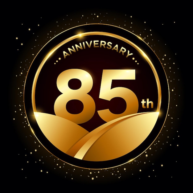 85th anniversary Golden anniversary template design Logo vector illustration