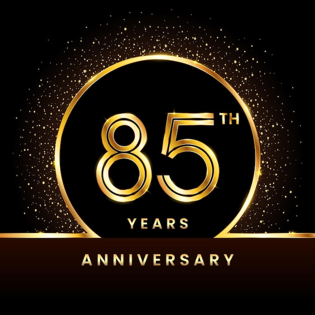 85th anniversary Logo Anniversary logo design with double line concept vector illustration