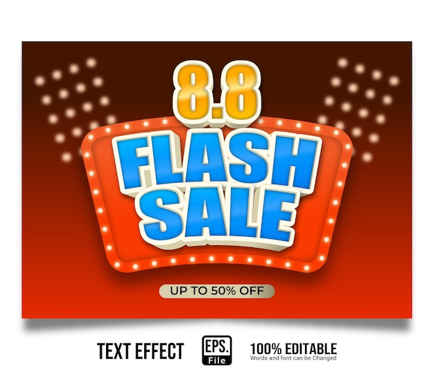 88 shopping flash sale text effect editable