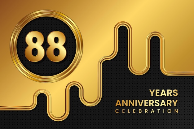 88 Year Anniversary celebration template design Golden Anniversary vector illustration