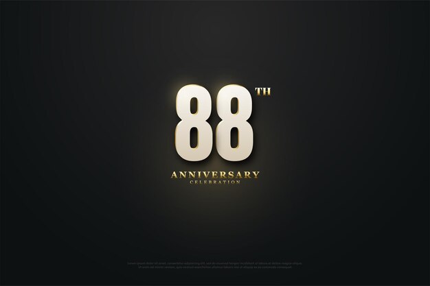 88th Anniversary with gold numbers and dots