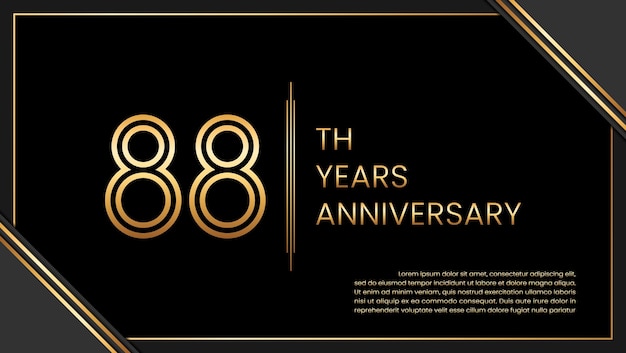 88th year anniversary design template vector template illustration