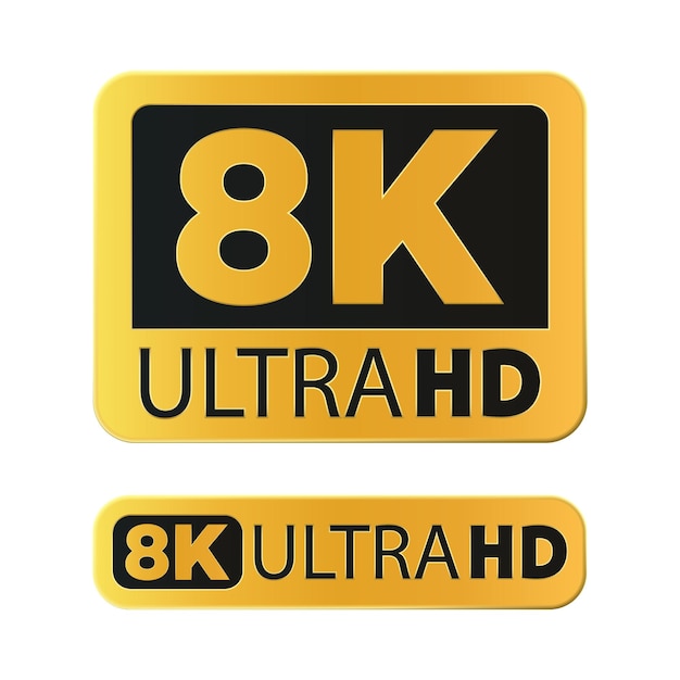 8K ultra HD resolution icon isolated