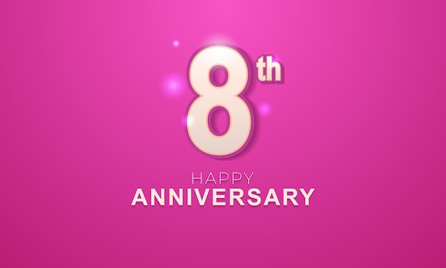 8th Anniversary greeting gradient elegant background