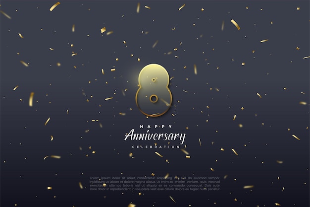 8th Anniversary with transparent numbers bordered.