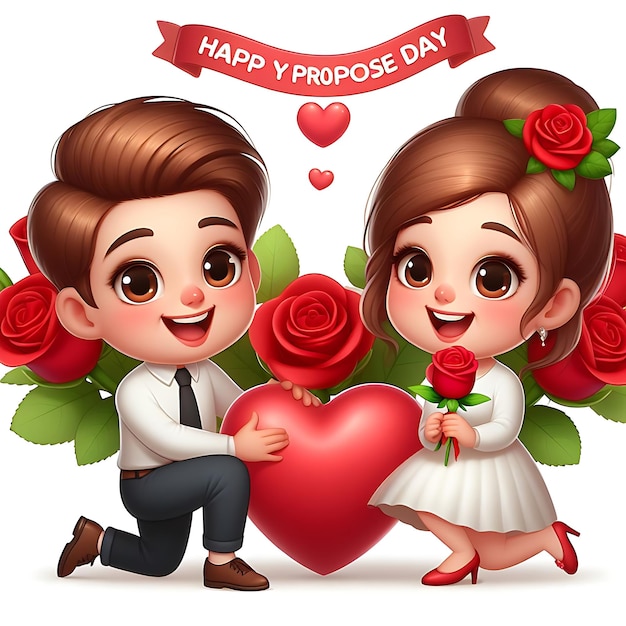 8th February Happy Propose Day Greetings Card Design