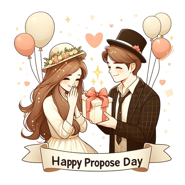 8th February Happy Propose Day Greetings Card Design