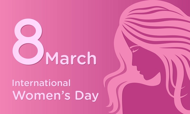 8th march international woman day. logo vector template Illustration