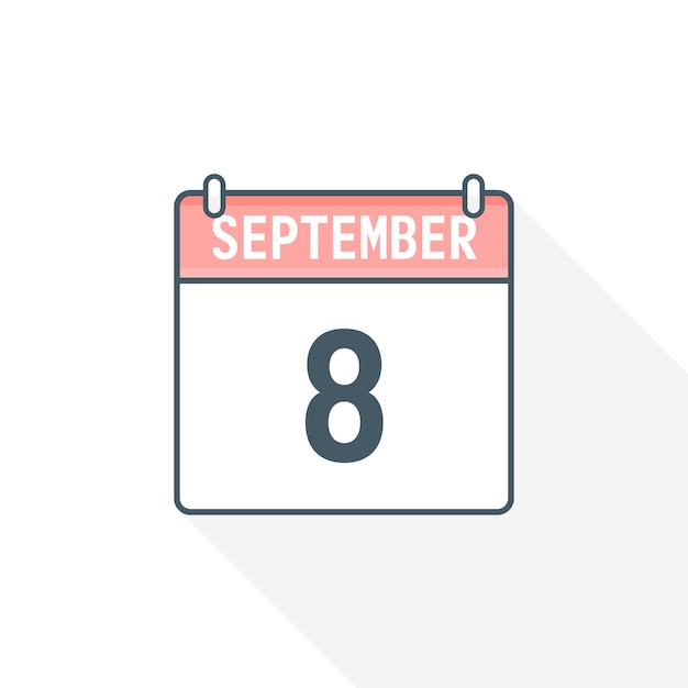 8th September calendar icon September 8 calendar Date Month icon vector illustrator