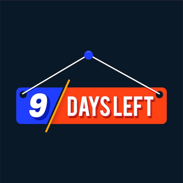 9 day left design for online shopping Promotional number of days left